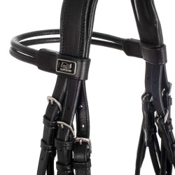 Briglia da Dressage Doppia con Frontalino Tondo Supreme Nero