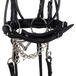 Briglia da Dressage Doppia con Frontalino Tondo Supreme Nero