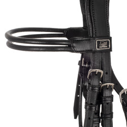 Briglia da Dressage Doppia con Frontalino Tondo Supreme Nero
