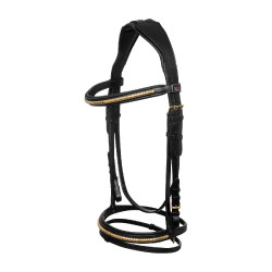Briglia Inglese con Clincher e Redini in Gomma Supreme Nero Briglia Inglese con Clincher e Redini in Gomma Supreme Nero