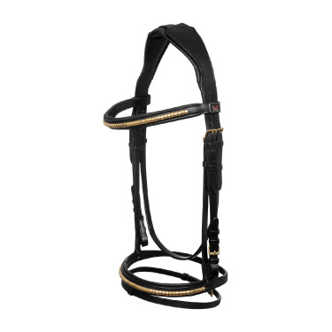 Briglia Inglese con Clincher e Redini in Gomma Supreme Nero