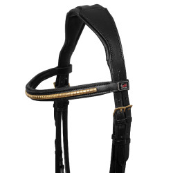 Briglia Inglese con Clincher e Redini in Gomma Supreme Nero Briglia Inglese con Clincher e Redini in Gomma Supreme Nero