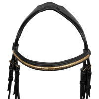 Briglia Inglese con Clincher e Redini in Gomma Supreme Nero