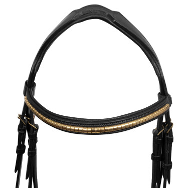 Briglia Inglese con Clincher e Redini in Gomma Supreme Nero Briglia Inglese con Clincher e Redini in Gomma Supreme Nero