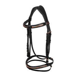 Briglia Inglese con Decorazione del Morso Rose Gold Supreme Nero