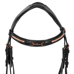 Briglia Inglese con Decorazione del Morso Rose Gold Supreme Nero