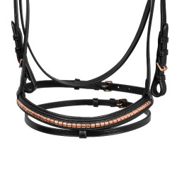 Briglia Inglese con Decorazione del Morso Rose Gold Supreme Nero