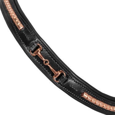 Briglia Inglese con Decorazione del Morso Rose Gold Supreme Nero
