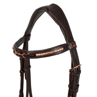 Briglia Inglese con Decorazione del Morso Rose Gold Supreme Marrone Briglia Inglese con Decorazione del Morso Rose Gold Supreme Marrone