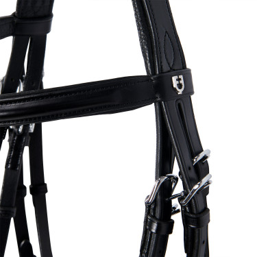 Briglia Evolution in Pelle senza Redini Doppie Equestro Nero