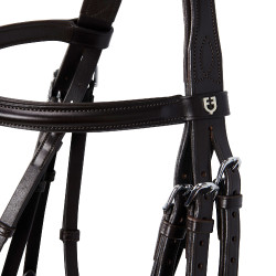 Briglia Evolution in Pelle senza Redini Doppie Equestro Marrone scuro
