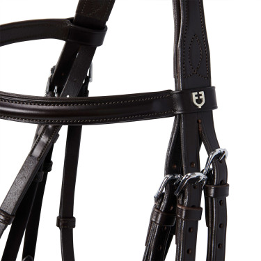 Briglia Evolution in Pelle senza Redini Doppie Equestro Marrone scuro