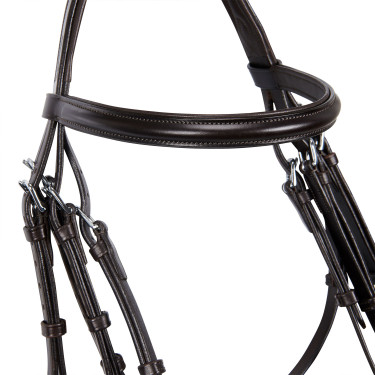 Briglia Evolution in Pelle senza Redini Doppie Equestro Marrone scuro