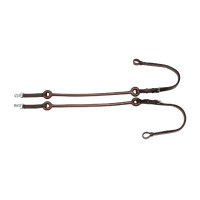 Redini Elastiche in Pelle con Tiranti in Gomma Umbria Equitazione Marrone scuro