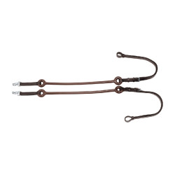 Redini Elastiche in Pelle con Tiranti in Gomma Umbria Equitazione Marrone scuro