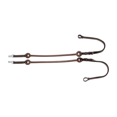 Redini Elastiche in Pelle con Tiranti in Gomma Umbria Equitazione Marrone scuro