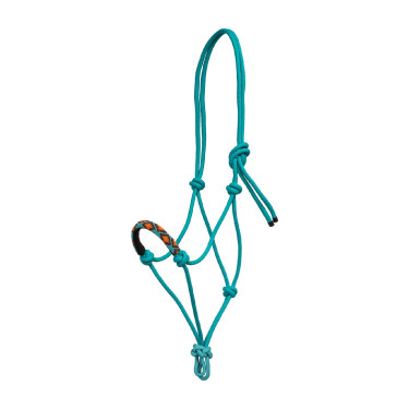 Capestro in Corda Annodata con Decorazioni Navajo Pool's Turchese Blu Capestro in Corda Annodata con Decorazioni Navajo Pool's Turchese Blu