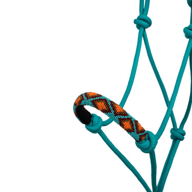 Capestro in Corda Annodata con Decorazioni Navajo Pool's Turchese Blu Capestro in Corda Annodata con Decorazioni Navajo Pool's Turchese Blu