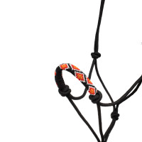 Capestro in Corda Annodata con Decorazioni Navajo e Lunghina Pool's Nero Capestro in Corda Annodata con Decorazioni Navajo e Lunghina Pool's Nero