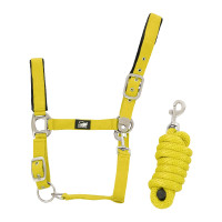Capestro in nylon con rinforzo in cuoio e longhina intrecciata Supreme Giallo