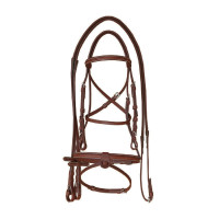 Briglia Supreme con Cuciture a Contrasto e Redini Supreme Nero