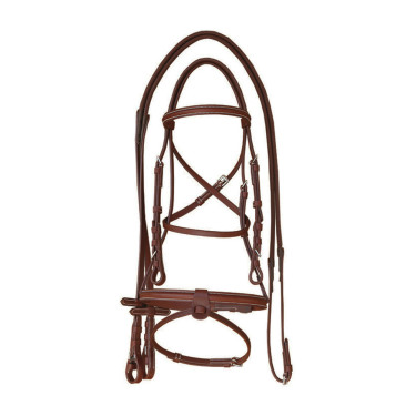 Briglia Supreme con Cuciture a Contrasto e Redini Supreme Marrone