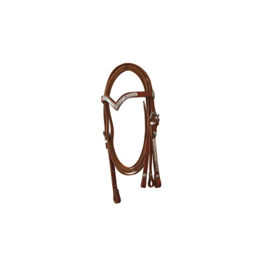 Briglia Western con Finiture in Argento e Redini Lakota