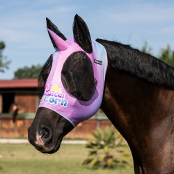 Maschera Anti-Mosche in Lycra con Copri-Orecchie e Motivo Unicorno Pro-Tech