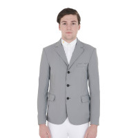 Giacca da concorso Uomo in Tessuto Stretch con Tasche con Zip Equestro Grigio ghiacciato Giacca da concorso Uomo in Tessuto Stretch con Tasche con Zip Equestro Grigio ghiacciato
