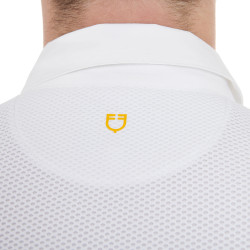 Polo da concorso Uomo Maniche Lunghe con Bottoni Equestro Bianco / bianco