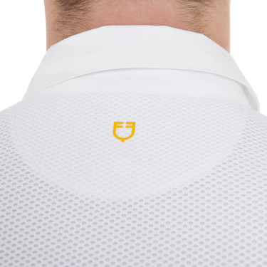 Polo da concorso Uomo Maniche Lunghe con Bottoni Equestro Bianco / bianco