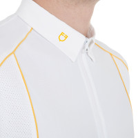 Polo da concorso Uomo Maniche Corte con Zip Equestro Grigio ghiacciato / verde limone Polo da concorso Uomo Maniche Corte con Zip Equestro Grigio ghiacciato / verde limone