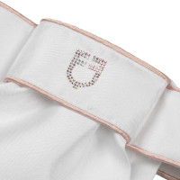 Cravatta da dressage con logo strass Equestro Bianco / rosa cameo Cravatta da dressage con logo strass Equestro Bianco / rosa cameo