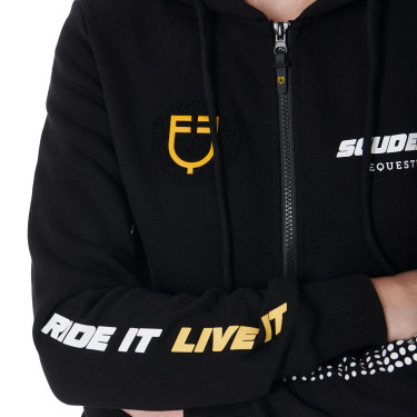 Felpa con Cappuccio con Zip da Donna Scuderia Equestro Equestro Nero