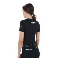 T-shirt Donna Scuderia Equestro in Cotone Equestro Nero