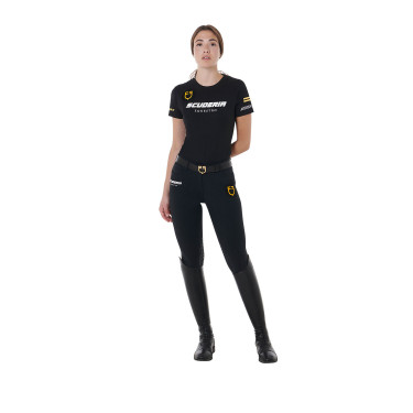 T-shirt Donna Scuderia Equestro in Cotone Equestro Nero