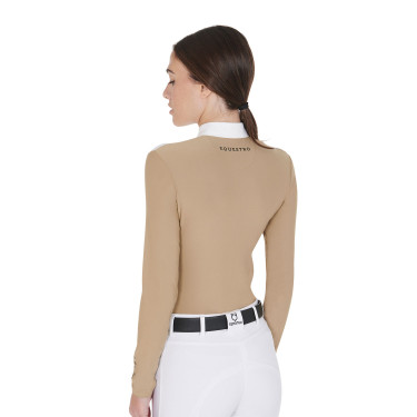 Polo da concorso Donna Maniche Lunghe in Tessuto Tecnico e Mesh Equestro Polo da concorso Donna Maniche Lunghe in Tessuto Tecnico e Mesh Equestro