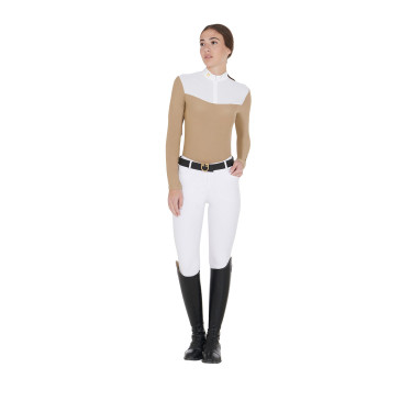 Polo da concorso Donna Maniche Lunghe in Tessuto Tecnico e Mesh Equestro Polo da concorso Donna Maniche Lunghe in Tessuto Tecnico e Mesh Equestro