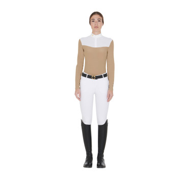 Polo da concorso Donna Maniche Lunghe in Tessuto Tecnico e Mesh Equestro Polo da concorso Donna Maniche Lunghe in Tessuto Tecnico e Mesh Equestro