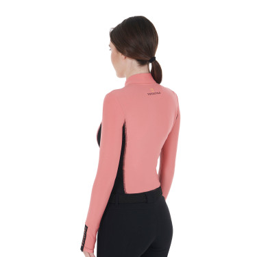 Polo Tecnico da Allenamento Donna Maniche Lunghe Equestro Corallo Polo Tecnico da Allenamento Donna Maniche Lunghe Equestro Corallo