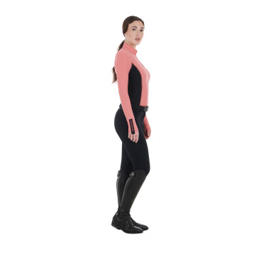 Polo Tecnico da Allenamento Donna Maniche Lunghe Equestro Corallo Polo Tecnico da Allenamento Donna Maniche Lunghe Equestro Corallo