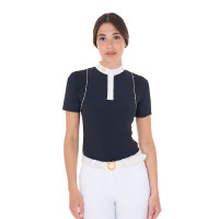 Polo da concorso Donna Maniche Corte con Bottoni Equestro Blazer marin / bianco antico Blu marino Polo da concorso Donna Maniche Corte con Bottoni Equestro Blazer marin / bianco antico Blu marino