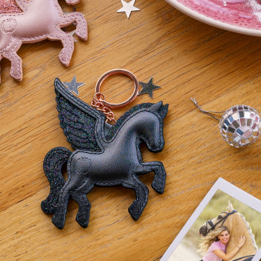 Portachiavi Imperial Riding Key To My Horse Nero metallizzato