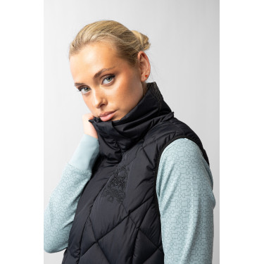 Gilet lungo imbottito senza maniche Gem B Vertigo Bellezza nera Nero