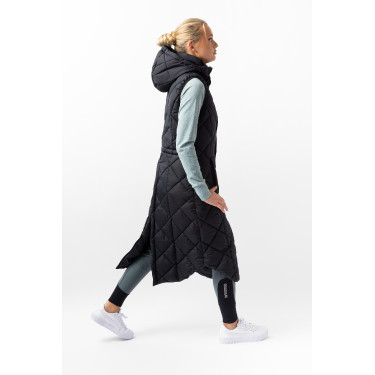 Gilet lungo imbottito senza maniche Gem B Vertigo Bellezza nera Nero