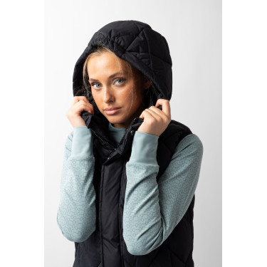 Gilet lungo imbottito senza maniche Gem B Vertigo Bellezza nera Nero
