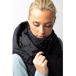 Gilet lungo imbottito senza maniche Gem B Vertigo Bellezza nera Nero