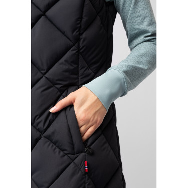 Gilet lungo imbottito senza maniche Gem B Vertigo Bellezza nera Nero