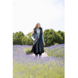 Gilet lungo imbottito senza maniche Gem B Vertigo Bellezza nera Nero