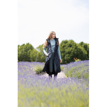 Gilet lungo imbottito senza maniche Gem B Vertigo Bellezza nera Nero